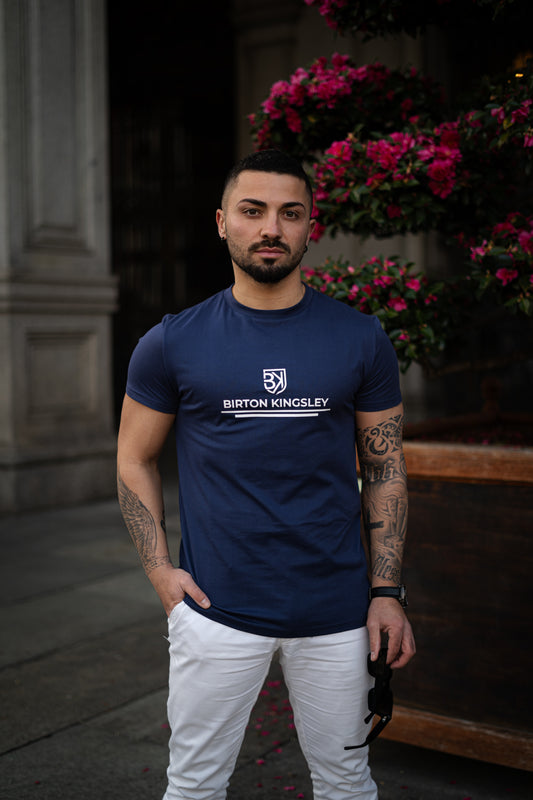 Exeter - Premium T-Shirt Navy made from 100% Supima cotton